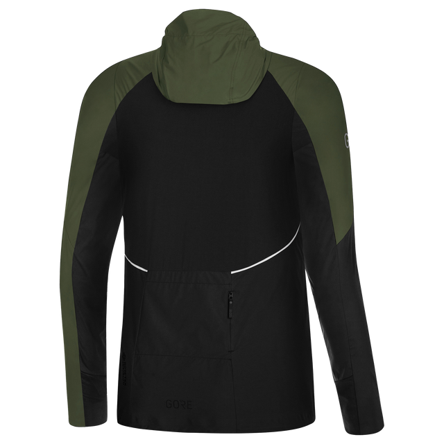 R7 Women Partial GORE-TEX INFINIUM™ Hooded Jacket Black/Utility Green 2