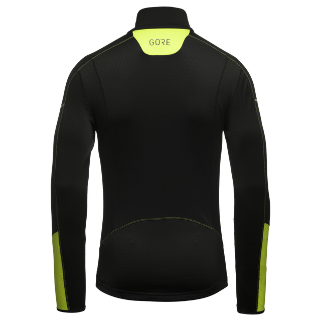 M Thermo Long Sleeve Zip Shirt Black/Neon Yellow 2