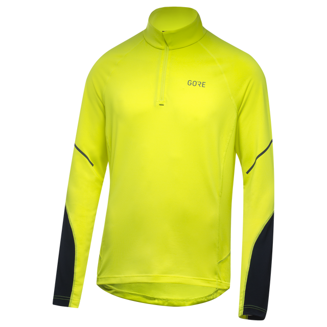 M Mid Maillot zipp√© √† manches longues Neon Yellow/Black 3