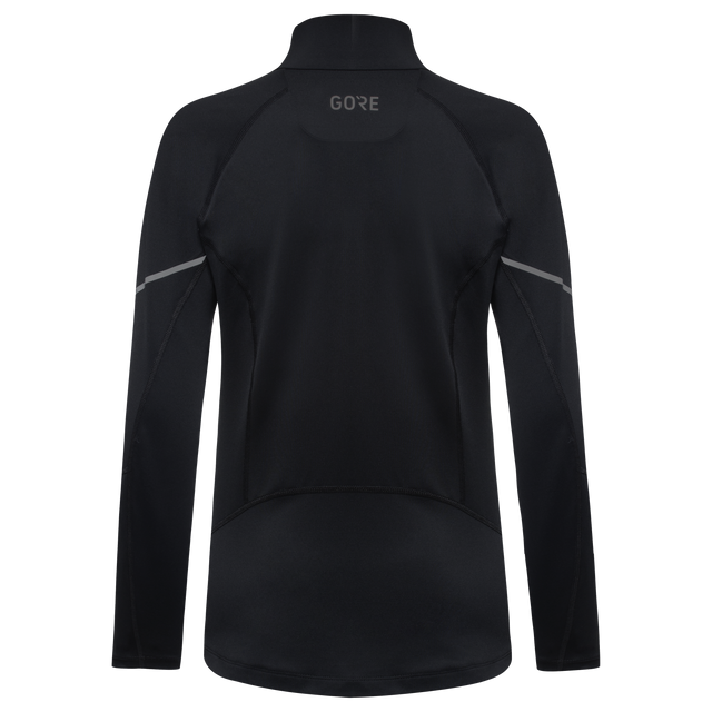 M Women Mid Long Sleeve Zip Shirt Black 2