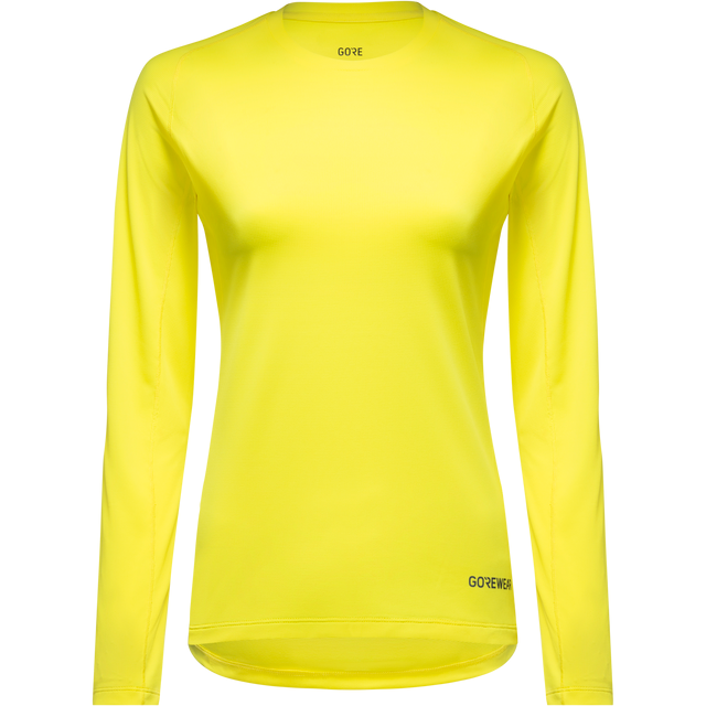 Everyday Langarm Shirt Damen Washed Neon Yellow 1