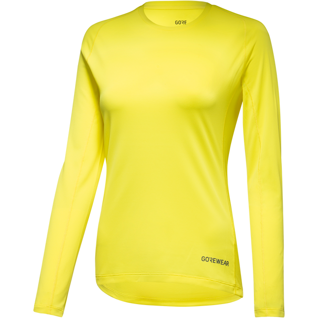 Everyday Langarm Shirt Damen Washed Neon Yellow 3
